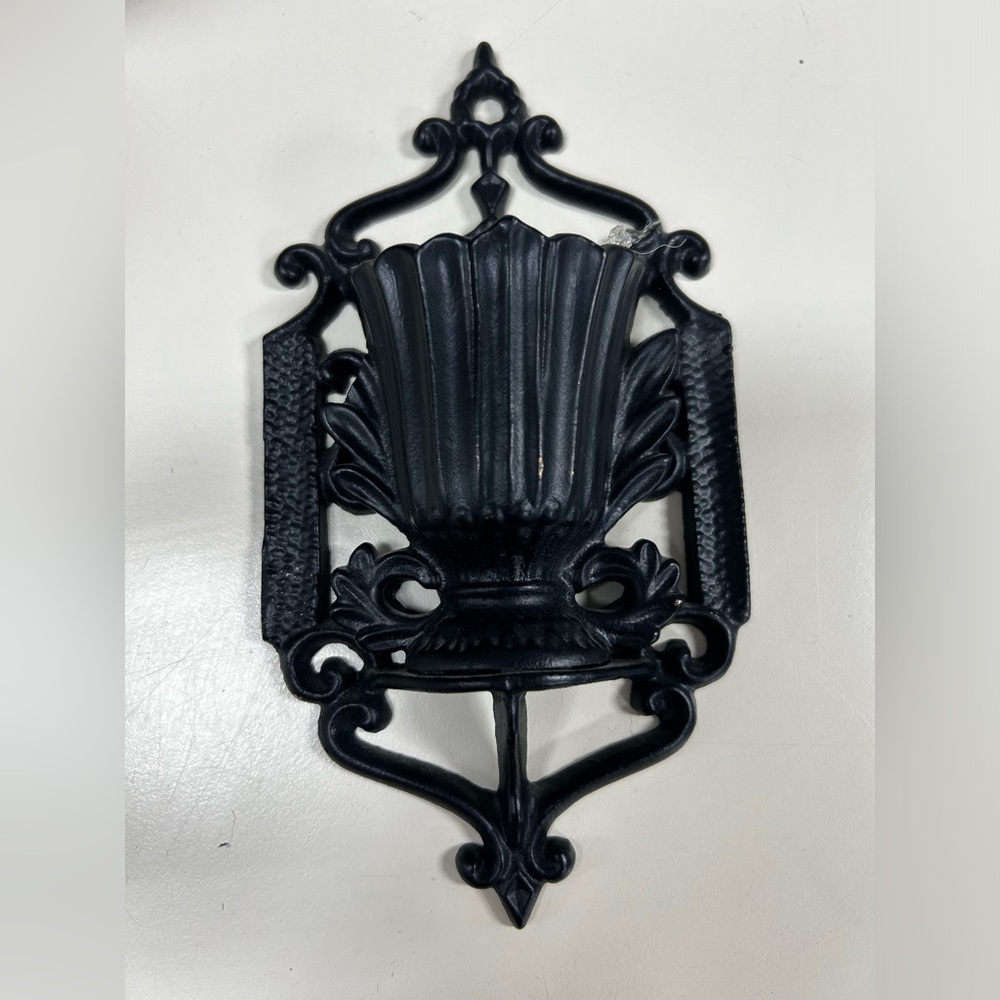 Antique Match Safe Cast Iron Urn Matchstick Holder. Wall Mount. Jan 15 1867